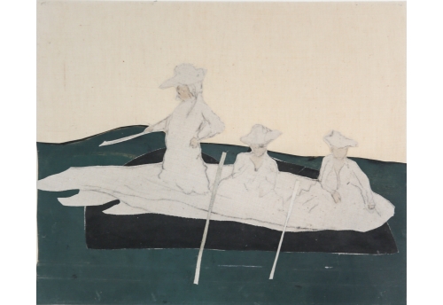 Trois femmes sur une barque