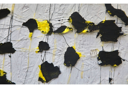 Ovale - Jaune et noir Edward Baran Oeuvre sur papier Zeuxis