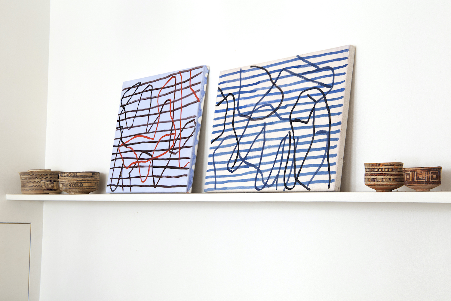 Ne tenir qu'à un fil - Acrylique et huile sur toile 