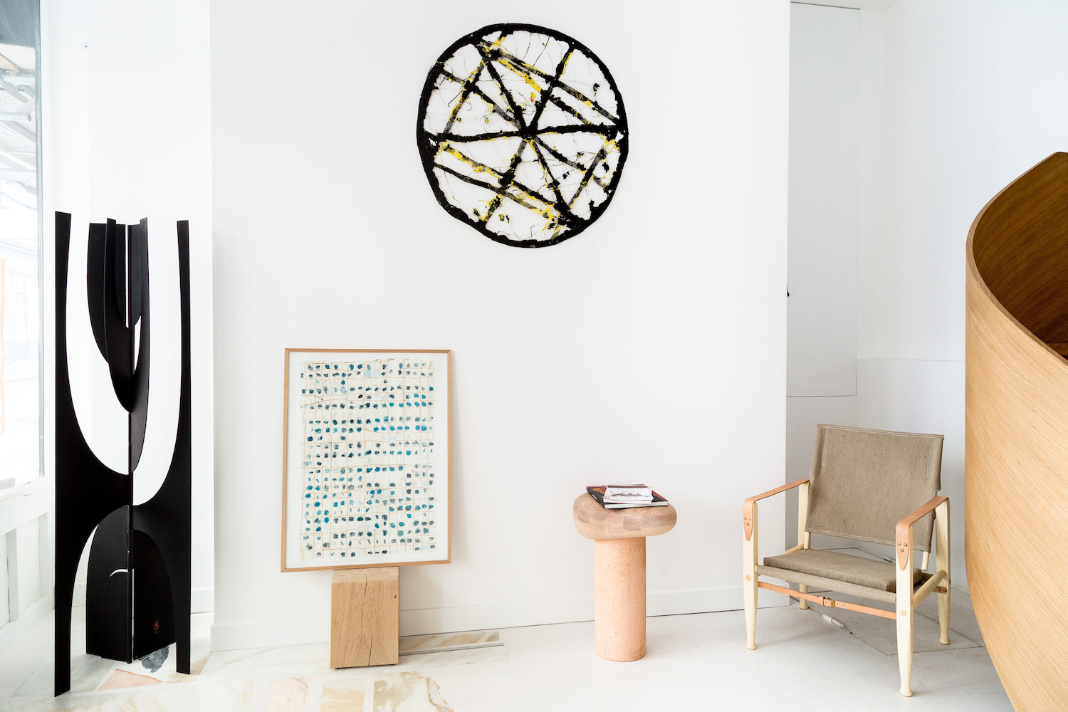 Cercle - Jaune noir - Oeuvre sur papier 